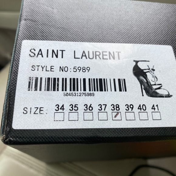 Saint Laurent, red and black high heel designer shoe - Picture 2 of 3